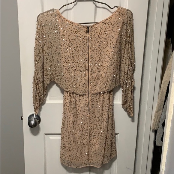 Alice + Olivia Olympia Beaded Sequin Peach Dress - Picture 6 of 6